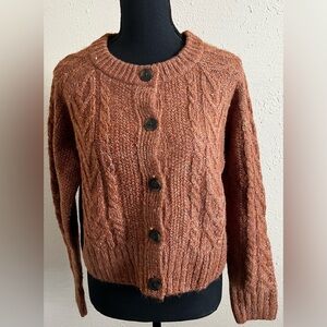 Women's Tan Cable Knit Sweater